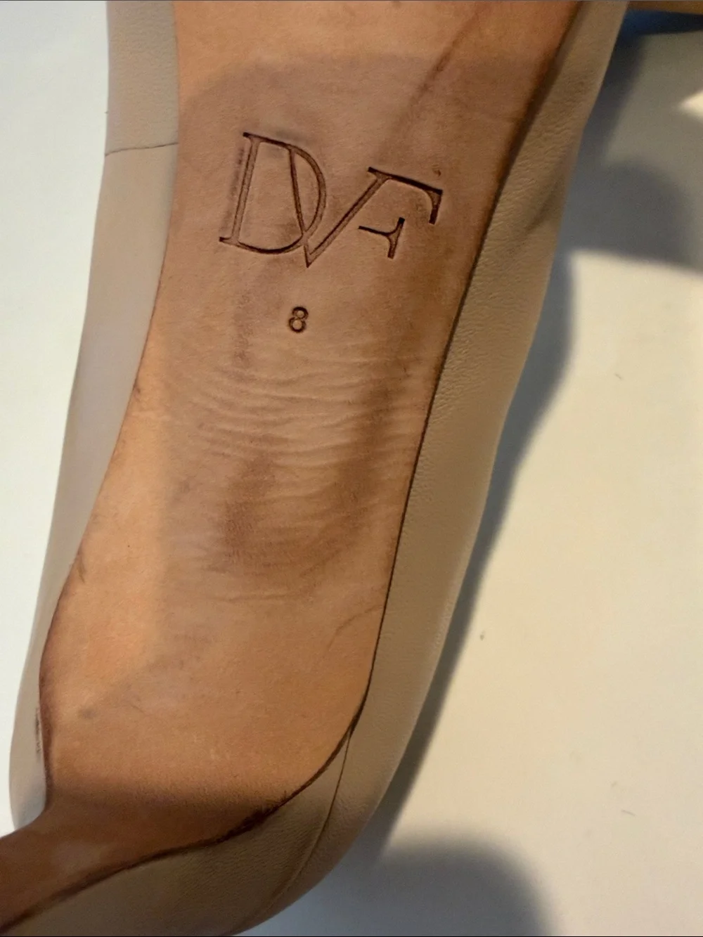 Diane Von Furstenberg Nude Pointed-Toe Leather Pumps